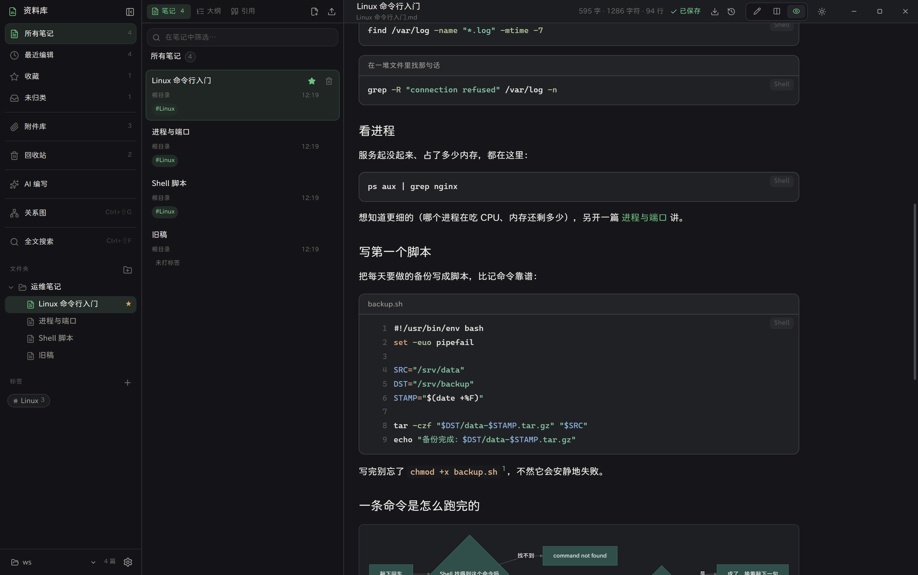 深色主题下的阅读模式